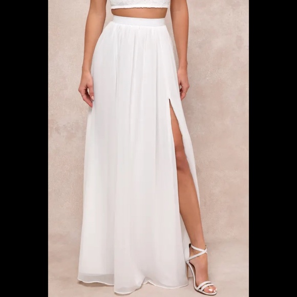 Lulus Sweet Stunner White Lace Two-Piece Maxi Dress SKIRT ONLY (NWT) - Picture 1 of 5